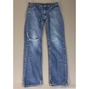 Levi's‎ 511 Slim Fit Jeans Men's Jeans 34x34 (Fits 33x32) Blue Distressed Denim